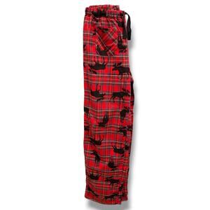 Size Small Little Blue House Womens Red Plaid Moose PJ Pajama Pants Flannel